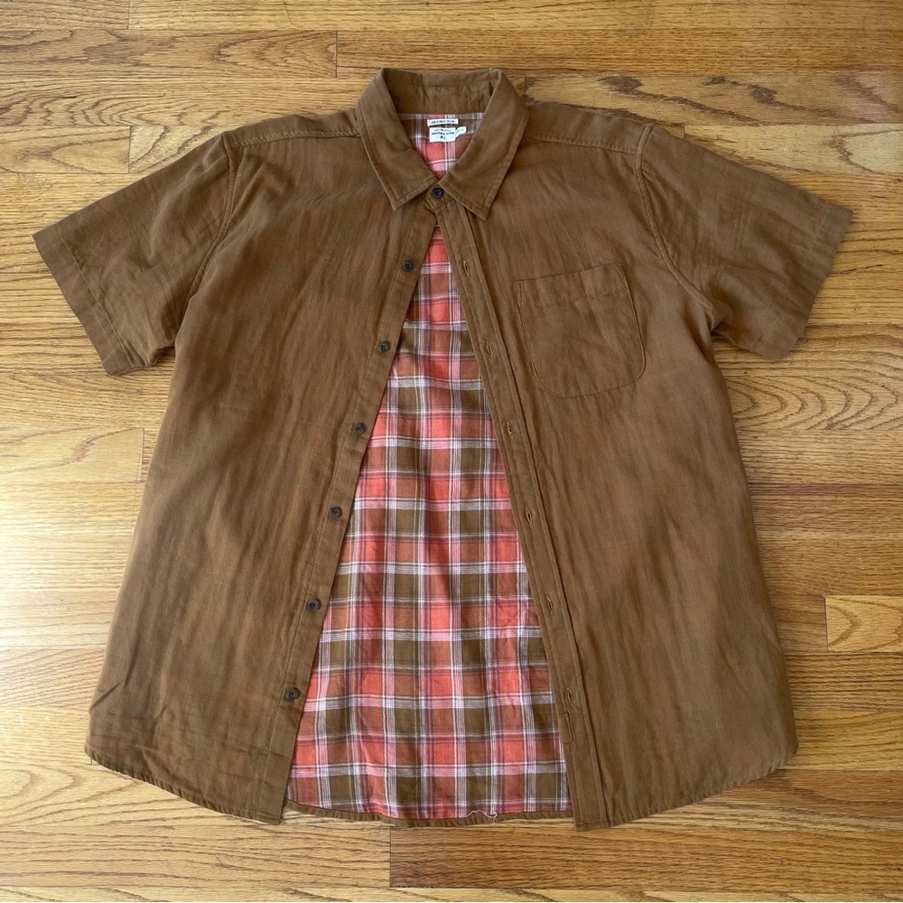Men's Brown Plaid Lined Casual Shirt